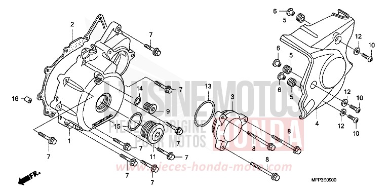 LEFT CRANKCASE COVER for CB1300 Super Bold'or ABS PEARL SUNBEAM WHITE (NHA66DF) from 2009